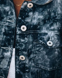 Loose Denim Fringed Jacket Tops