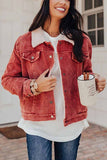 Corduroy Lamb Panel Coat Tops
