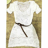 White Boho Sexy Lace Hollow Knit Bikini Swimwear Cover up Crochet Beach Dress