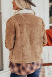 Corduroy Lamb Panel Coat Tops
