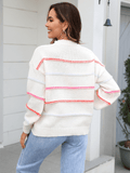 Laylin Crewneck Striped Sweater - Cream