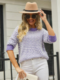 Azusa Spot Knitted Sweater - Purple