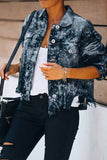 Loose Denim Fringed Jacket Tops