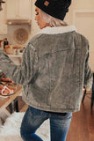 Corduroy Lamb Panel Coat Tops