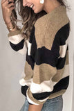 Striped O-Neck Contrast Sweater(3 Colors)
