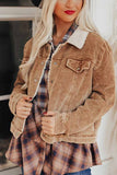 Corduroy Lamb Panel Coat Tops