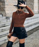 Rossi Cable Knit Top - Chocolate