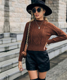 Rossi Cable Knit Top - Chocolate