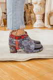 Abstract Leather Low Ankle Bootie Ledshopy.com