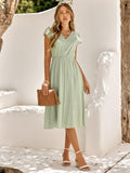 Always Falling Paisley Tiered Midi Dress - Sage Ledshopy.com