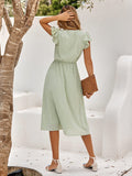 Always Falling Paisley Tiered Midi Dress - Sage Ledshopy.com