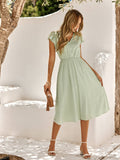 Always Falling Paisley Tiered Midi Dress - Sage Ledshopy.com