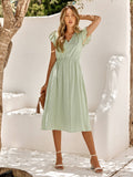 Always Falling Paisley Tiered Midi Dress - Sage Ledshopy.com