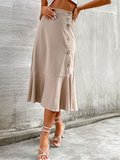 Barbara Linen Skirt - Apricot Ledshopy.com