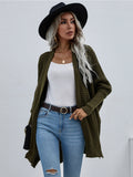 Batwing-Sleeve Open Knit Cardigan - Olive Ledshopy.com