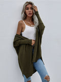 Batwing-Sleeve Open Knit Cardigan - Olive Ledshopy.com