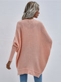 Batwing-Sleeve Open Knit Cardigan - Peach Ledshopy.com