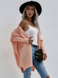 Batwing-Sleeve Open Knit Cardigan - Peach Ledshopy.com