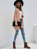 Batwing-Sleeve Open Knit Cardigan - Peach Ledshopy.com