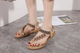 Beige Heart Trimed Boho Slide Flat Sandals - Siketu Ledshopy.com
