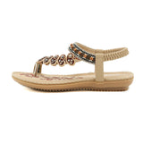 Beige Heart Trimed Boho Slide Flat Sandals - Siketu Ledshopy.com