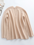 Beige Marjorie V-Neck Knit Sweater Ledshopy.com