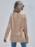 Beige Marjorie V-Neck Knit Sweater Ledshopy.com