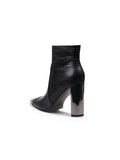 Black Amalee Croc-Embossed Leather Bootie Ledshopy.com