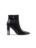Black Amalee Croc-Embossed Leather Bootie Ledshopy.com