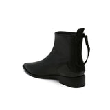 Black Back-Zip Leather Ankle Boot Ledshopy.com