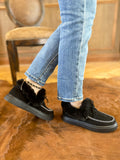 Black Faux-Fur Anklet Yana Moccasin Ledshopy.com