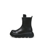 Black Leather Front Zip Chelsea Boot Ledshopy.com