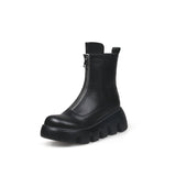 Black Leather Front Zip Chelsea Boot Ledshopy.com