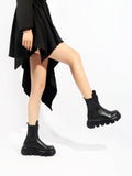 Black Leather Front Zip Chelsea Boot Ledshopy.com