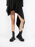 Black Leather Front Zip Chelsea Boot Ledshopy.com
