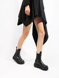 Black Leather Front Zip Chelsea Boot Ledshopy.com