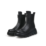 Black Leather Front Zip Chelsea Boot Ledshopy.com