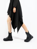 Black Leather Front Zip Chelsea Boot Ledshopy.com