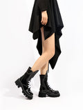 Black Patent Leather Combat Boots Ledshopy.com