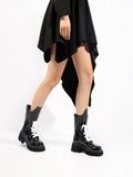 Black Patent Leather Combat Boots Ledshopy.com