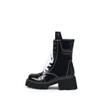 Black Patent Leather Combat Boots Ledshopy.com