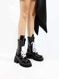 Black Patent Leather Combat Boots Ledshopy.com