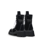 Black Patent Leather Combat Boots Ledshopy.com