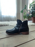 Black Side Zip Ruched Ankle Boot Ledshopy.com