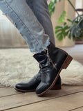 Black Side Zip Ruched Ankle Boot Ledshopy.com