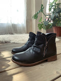Black Side Zip Ruched Ankle Boot Ledshopy.com
