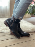Black Side Zip Ruched Ankle Boot Ledshopy.com