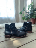Black Side Zip Ruched Ankle Boot Ledshopy.com