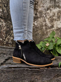 Black Side Zipper Low Ankle Boot Ledshopy.com