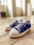 Blossom Ripped Trim Sneaker - Navy Ledshopy.com